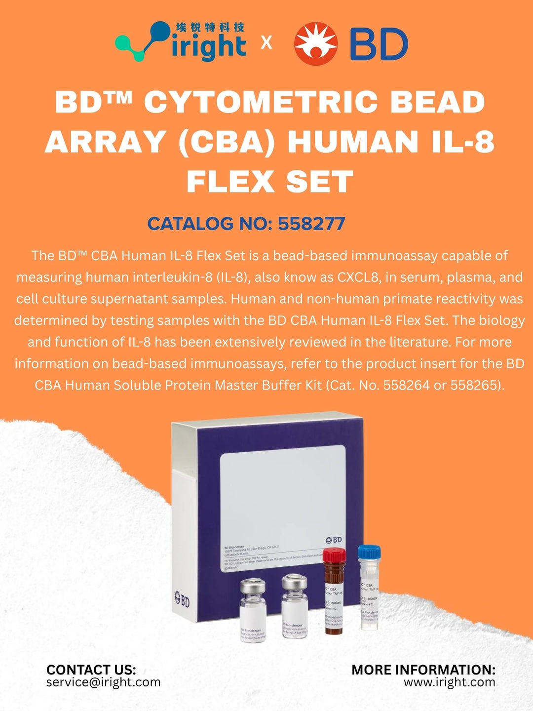 BD, 558277, BD™ Cytometric Bead Array (CBA) Human IL-8 Flex Set