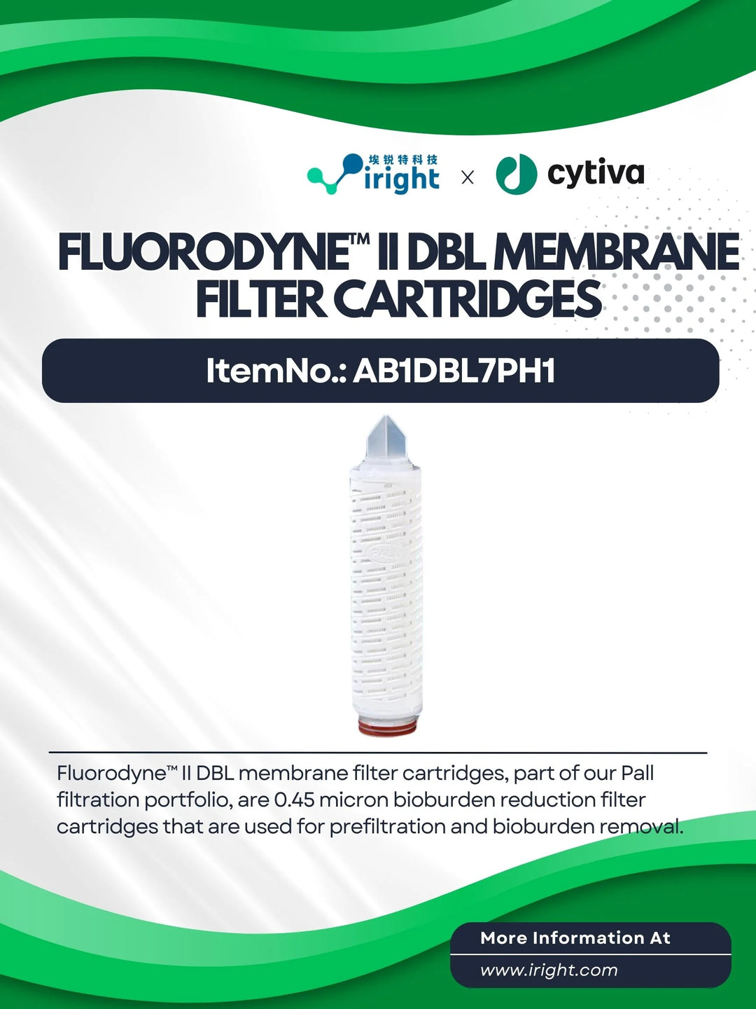 Cytiva, AB1DBL7PH1, Fluorodyne™ II DBL membrane filter cartridges