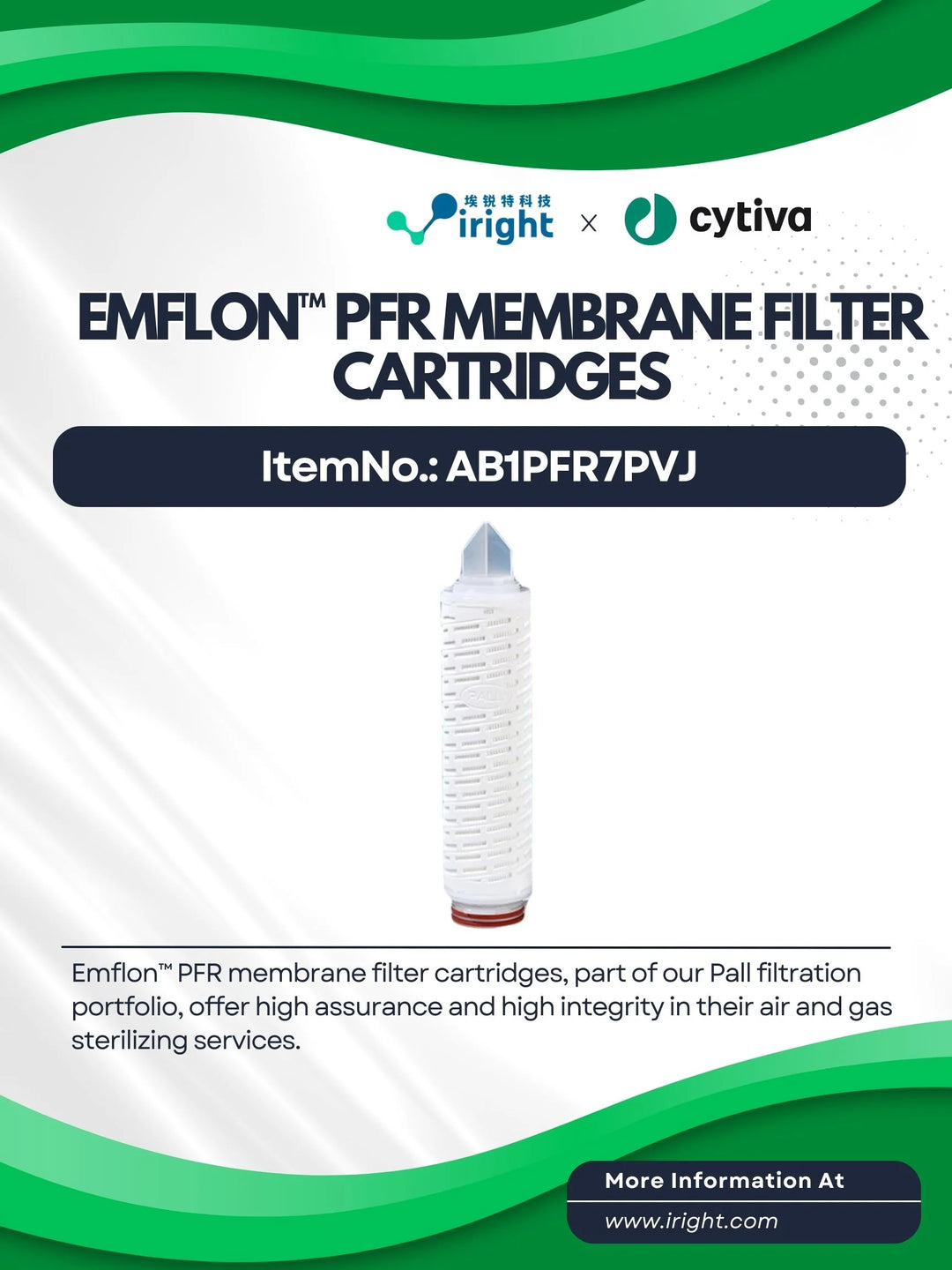 Cytiva, AB1PFR7PVJ, Emflon™ PFR membrane filter cartridges