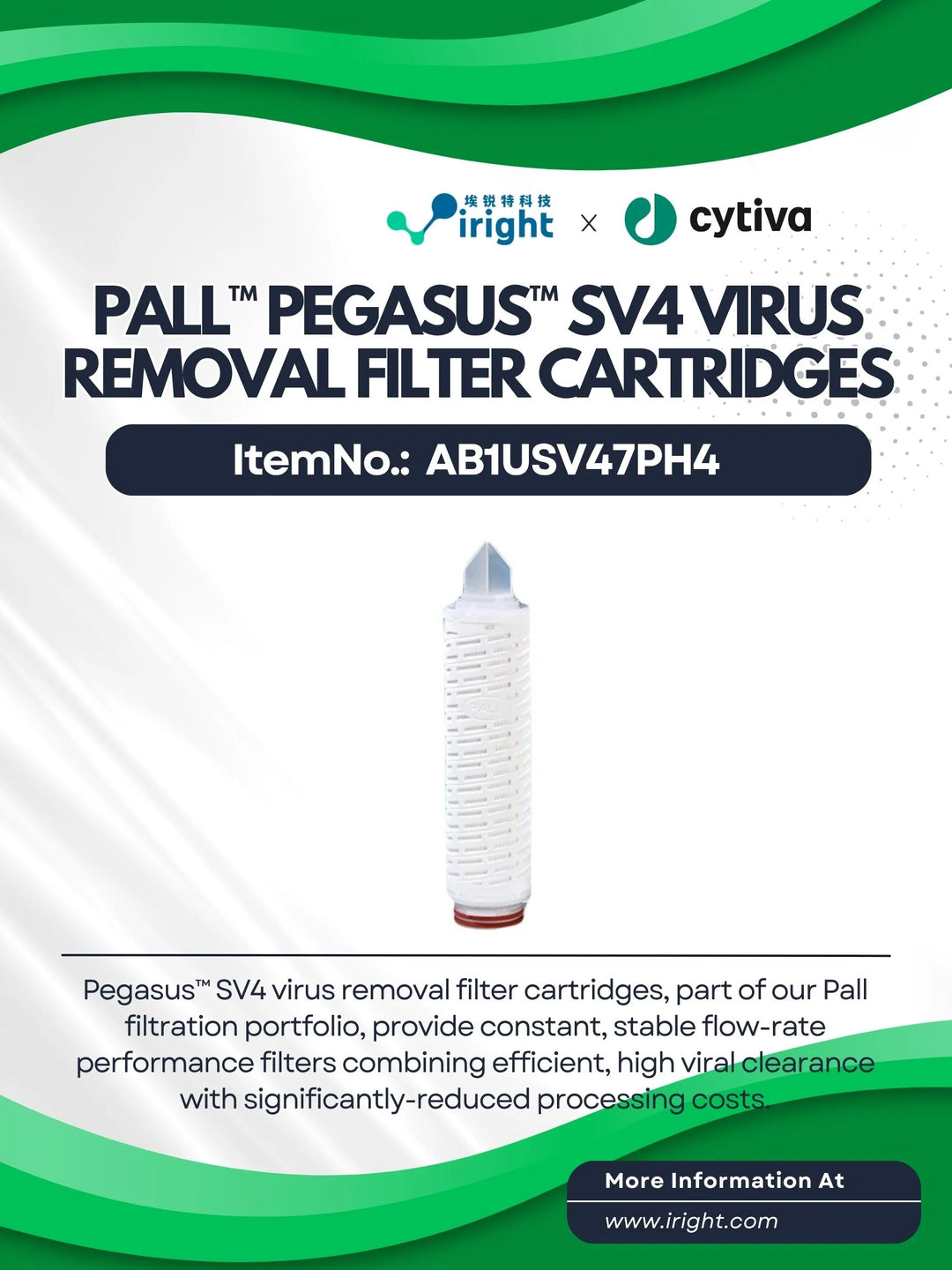 Pegasus SV4 virus removal filter cartridges