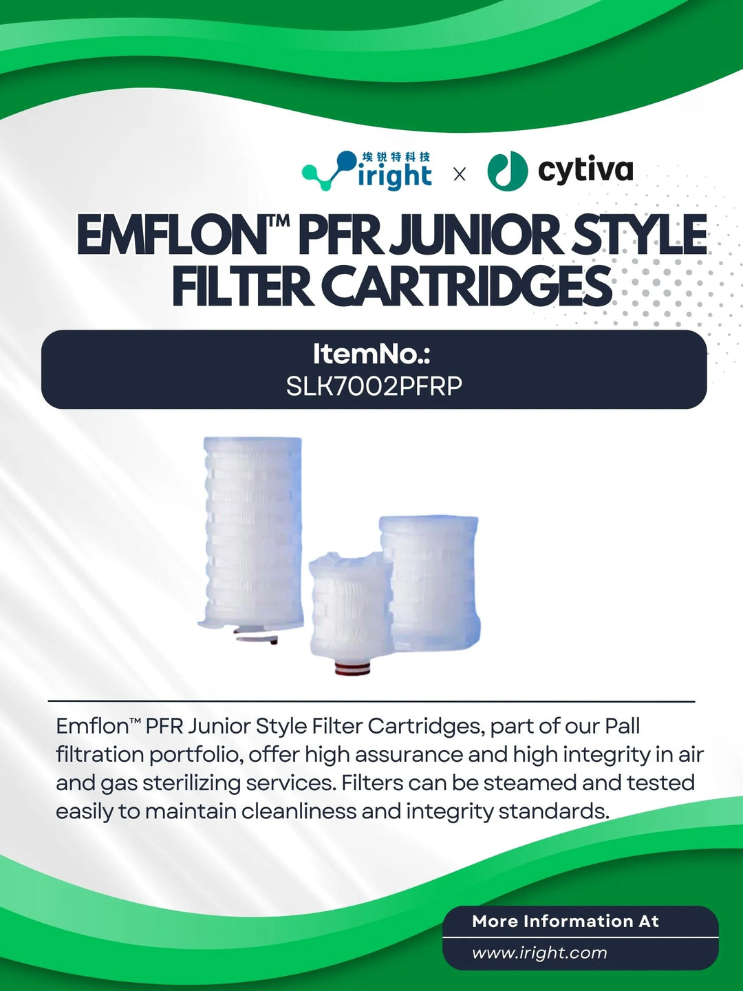 Cytiva, SLK7002PFRP, Emflon™ PFR junior style filter cartridges