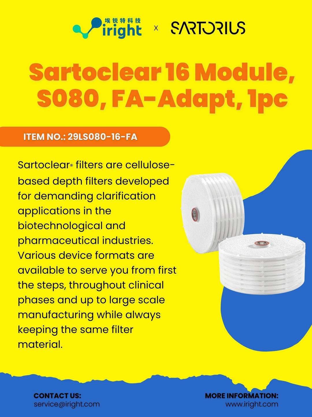Sartorius, 29LS080-16-FA, Sartoclear 16 Module, S080, FA-Adapt, 1pc