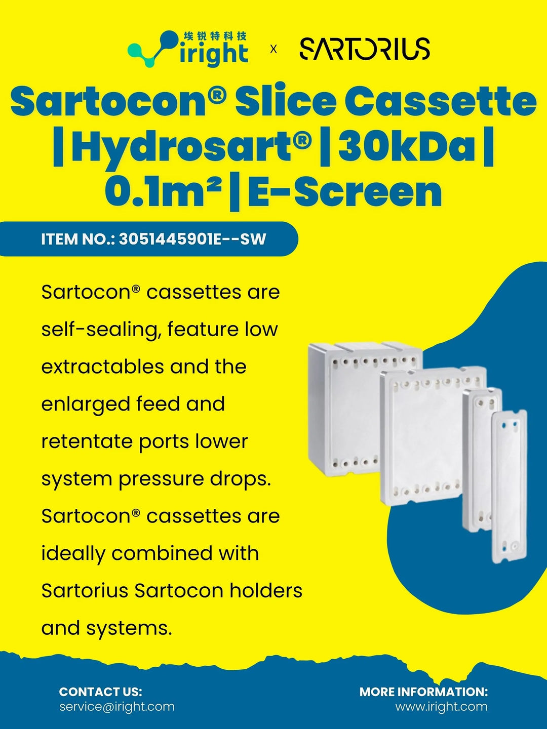 Sartorius, 3051445901E--SW, Sartocon® Slice Cassette | Hydrosart® | 30kDa | 0.1m² | E-Screen