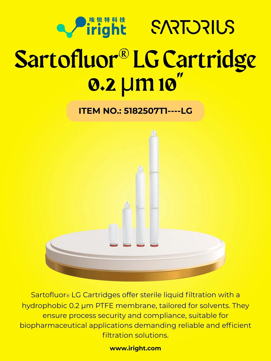 Sartorius, 5182507T1----LG, Sartofluor® LG Cartridge 0.2 µm 10"