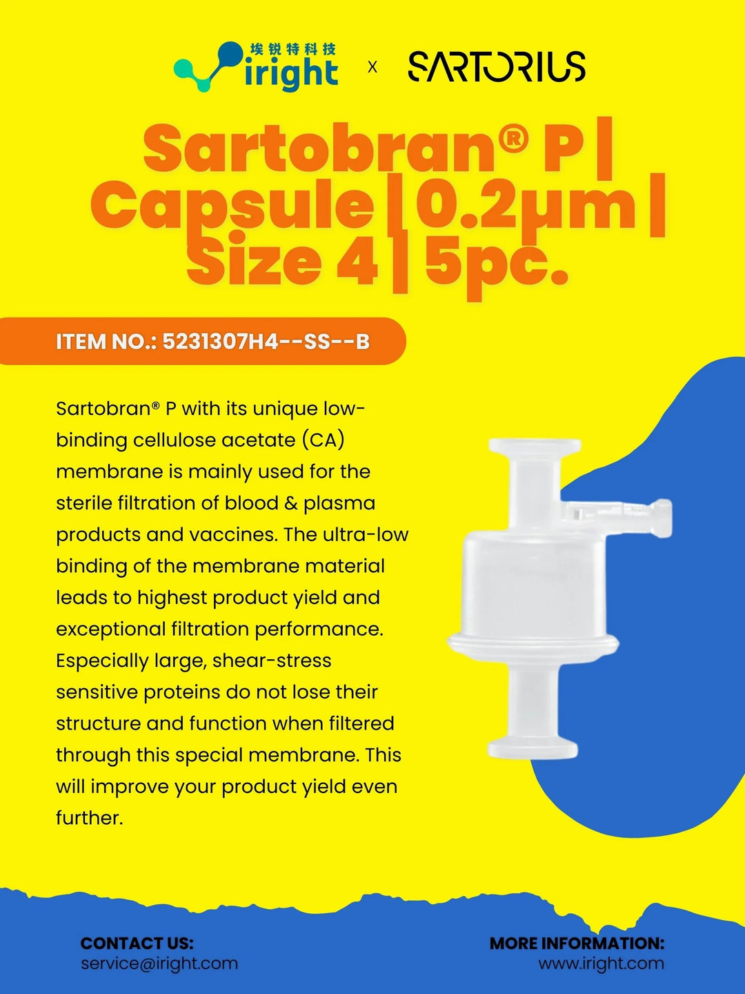Sartorius, 5231307H4--SS--B, Sartobran® P | Capsule | 0.2µm | Size 4 | 5pc.