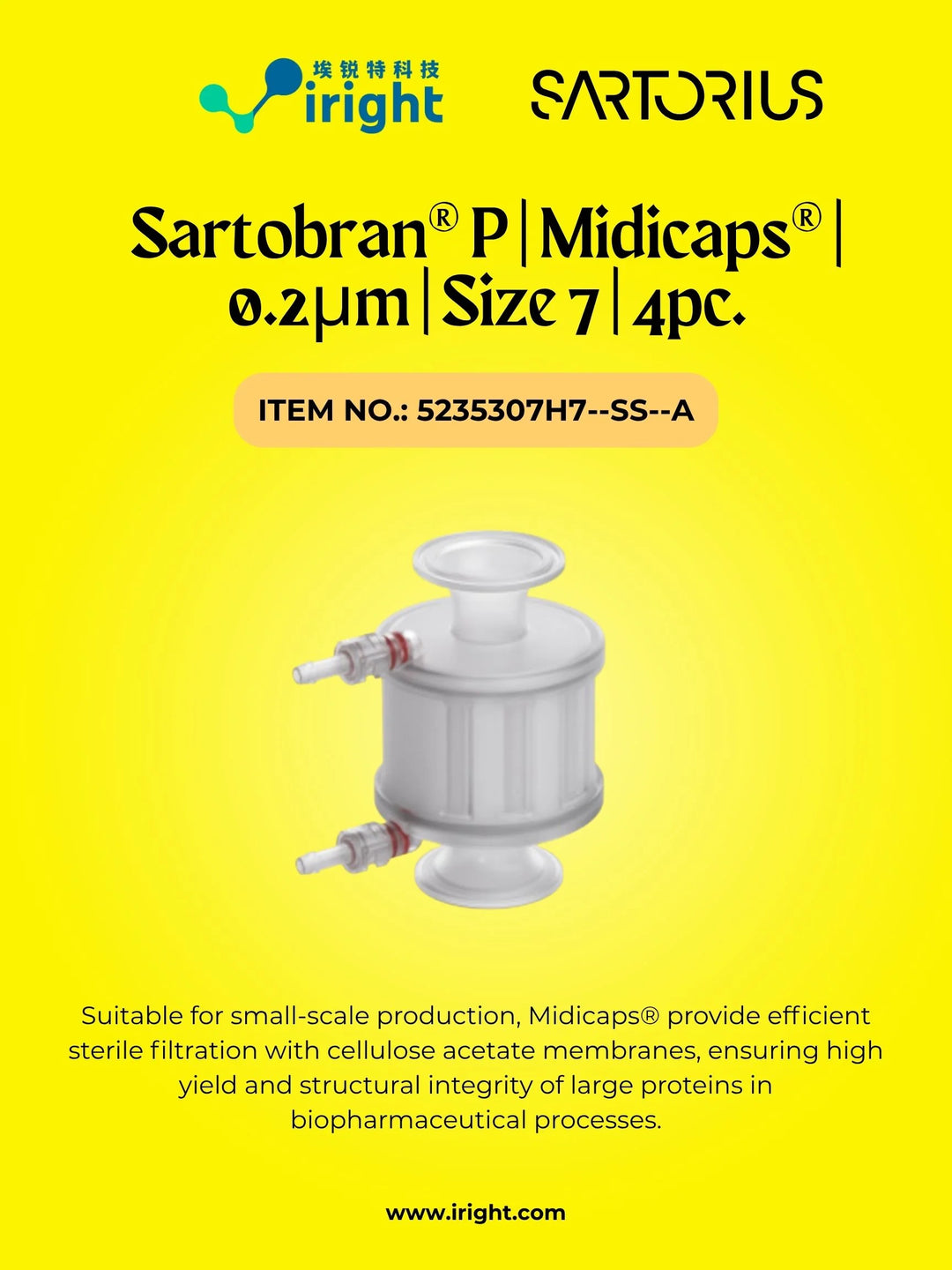 Sartobran® P | Midicaps® | 0.2µm | Size 7 | 4pc.
