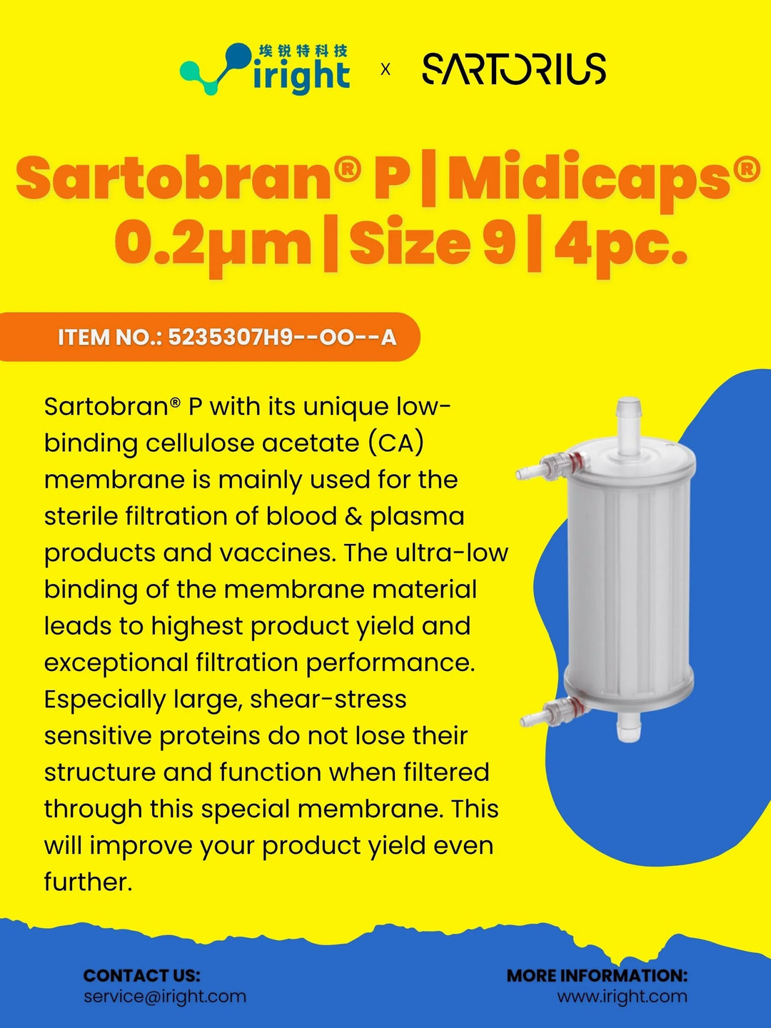 Sartorius, 5235307H9--OO--A, Sartobran® P | Midicaps® | 0.2µm | Size 9 | 4pc.