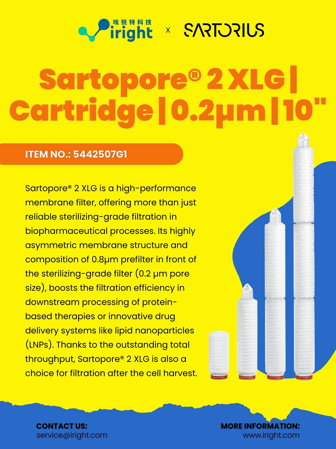 Sartorius, 5442507G1, Sartopore® 2 XLG | Cartridge | 0.2µm | 10"